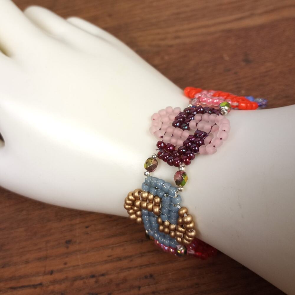 HANDMADE Colorful Celtic Swirls Bracelet 7"  Multicolor Rainbow Casual